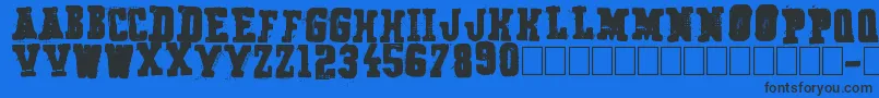 フォントSecret Agency – 黒い文字の青い背景