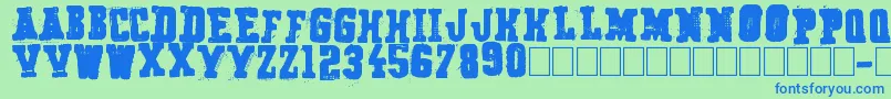 Secret Agency Font – Blue Fonts on Green Background
