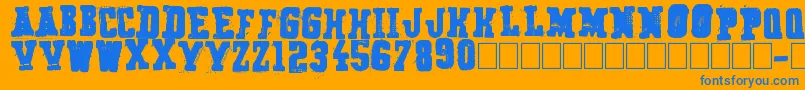 Czcionka Secret Agency – niebieskie czcionki na pomarańczowym tle