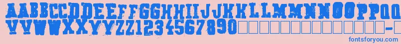 フォントSecret Agency – ピンクの背景に青い文字
