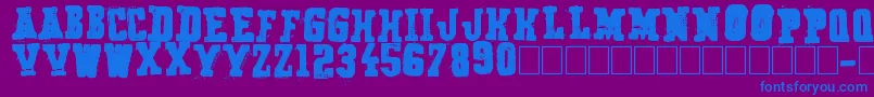 フォントSecret Agency – 紫色の背景に青い文字