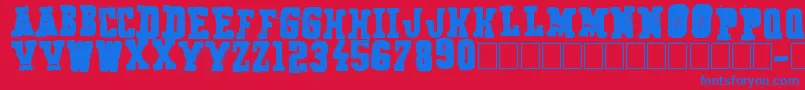 Secret Agency Font – Blue Fonts on Red Background