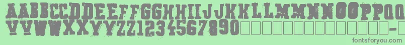 Secret Agency-fontti – harmaat kirjasimet vihreällä taustalla