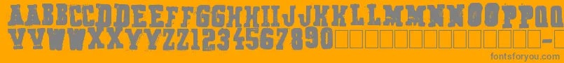 Secret Agency-fontti – harmaat kirjasimet oranssilla taustalla