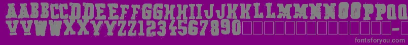 フォントSecret Agency – 紫の背景に灰色の文字