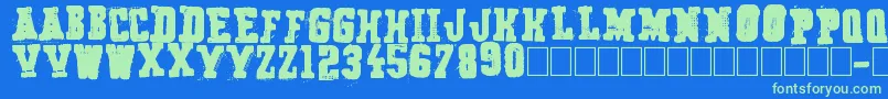 Secret Agency Font – Green Fonts on Blue Background