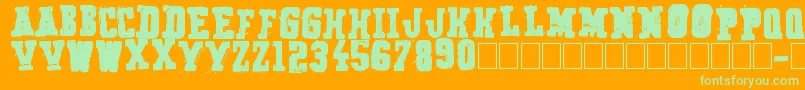 フォントSecret Agency – オレンジの背景に緑のフォント