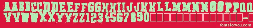 フォントSecret Agency – 赤い背景に緑の文字