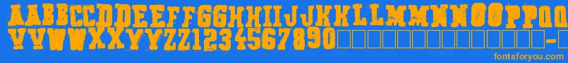 Secret Agency Font – Orange Fonts on Blue Background