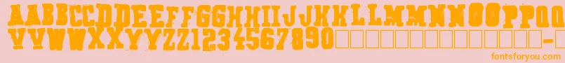Czcionka Secret Agency – pomarańczowe czcionki na różowym tle