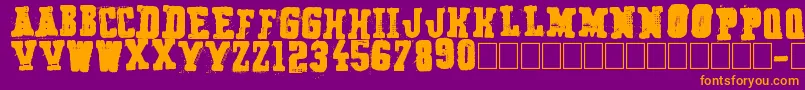 フォントSecret Agency – 紫色の背景にオレンジのフォント