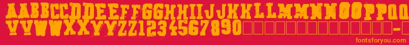 フォントSecret Agency – 赤い背景にオレンジの文字