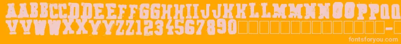 Secret Agency-fontti – vaaleanpunaiset fontit oranssilla taustalla