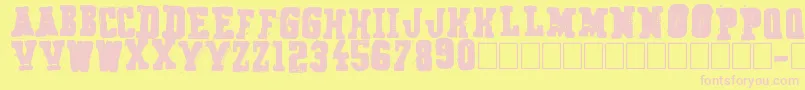 フォントSecret Agency – ピンクのフォント、黄色の背景