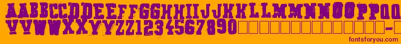 Secret Agency Font – Purple Fonts on Orange Background