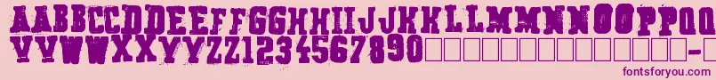 フォントSecret Agency – ピンクの背景に紫のフォント