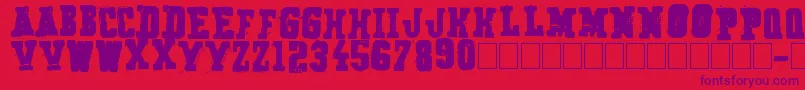 Secret Agency Font – Purple Fonts on Red Background