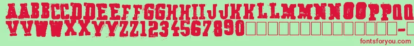 Secret Agency Font – Red Fonts on Green Background