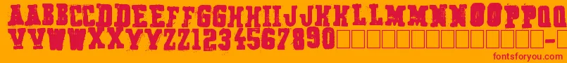 フォントSecret Agency – オレンジの背景に赤い文字