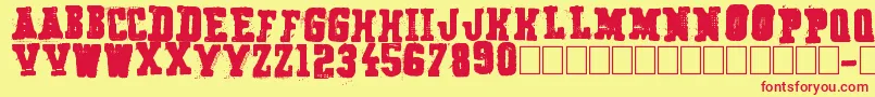 フォントSecret Agency – 赤い文字の黄色い背景