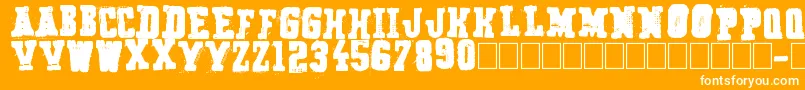 Secret Agency-Schriftart – Weiße Schriften auf orangefarbenem Hintergrund
