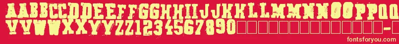 Secret Agency Font – Yellow Fonts on Red Background