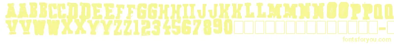 Secret Agency-Schriftart – Gelbe Schriften auf weißem Hintergrund