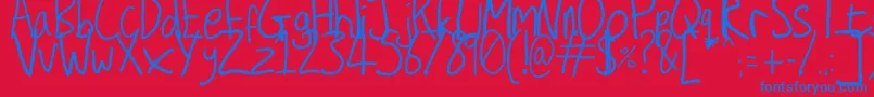 Secret Diary Font – Blue Fonts on Red Background