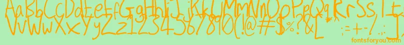 Secret Diary Font – Orange Fonts on Green Background