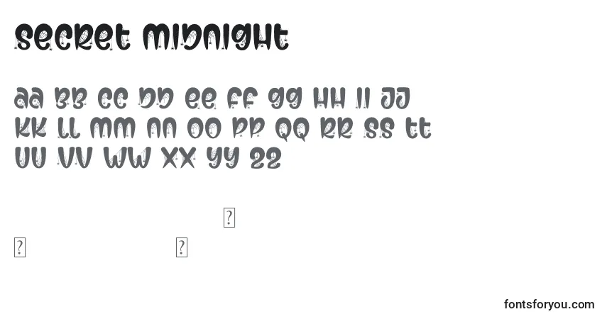 Шрифт Secret Midnight – алфавит, цифры, специальные символы