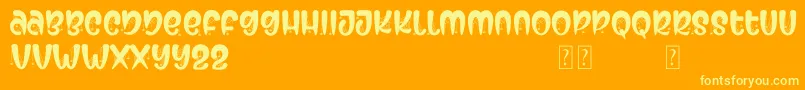 Secret Midnight Font – Yellow Fonts on Orange Background