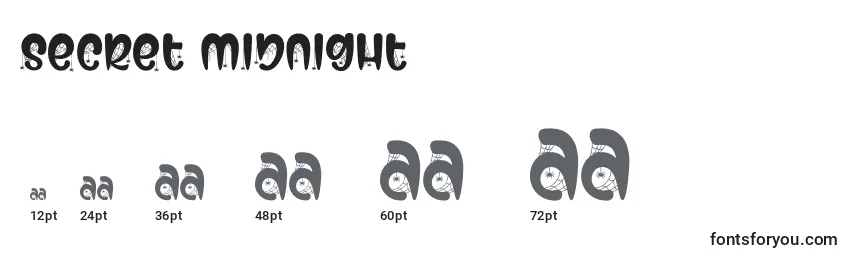 Secret Midnight Font Sizes