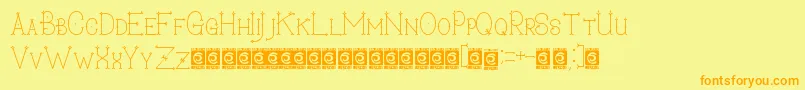 SecretDarling PersonalUse Font – Orange Fonts on Yellow Background