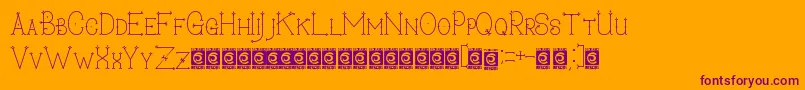 Шрифт SecretDarling PersonalUse – фиолетовые шрифты на оранжевом фоне