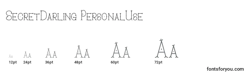 SecretDarling PersonalUse Font Sizes