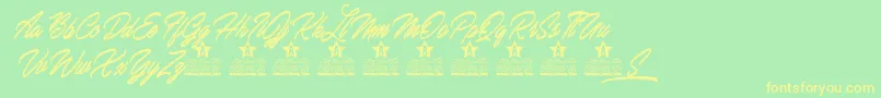 Secretss Personal use Font – Yellow Fonts on Green Background