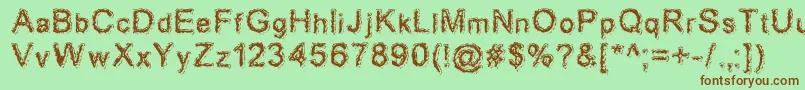 Acidd Font – Brown Fonts on Green Background