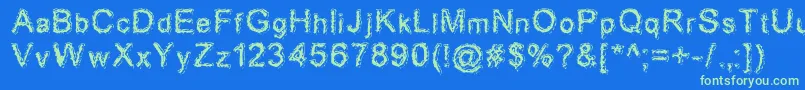 Acidd Font – Green Fonts on Blue Background