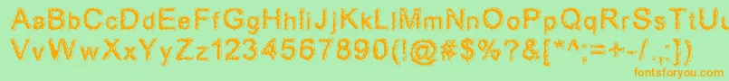 Acidd Font – Orange Fonts on Green Background