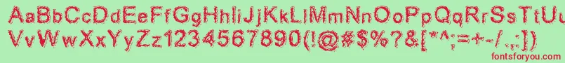 Acidd Font – Red Fonts on Green Background