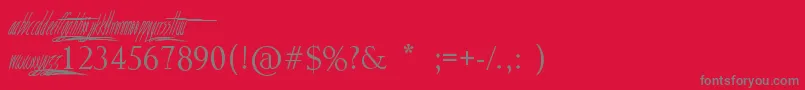 Fonte See you tomorrow bright and early – fontes cinzas em um fundo vermelho