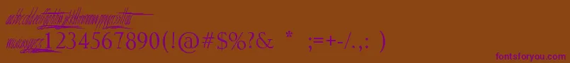 See you tomorrow bright and early-Schriftart – Violette Schriften auf braunem Hintergrund
