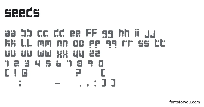 Fuente SEEDS (139942) - alfabeto, números, caracteres especiales