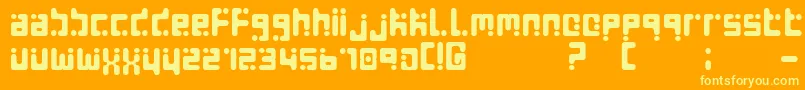 SEEDS-Schriftart – Gelbe Schriften auf orangefarbenem Hintergrund