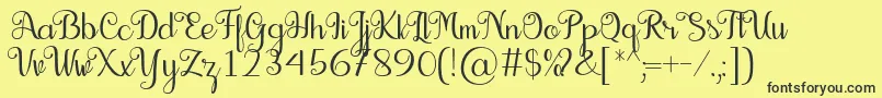 Fonte Seelyn Font – fontes pretas em um fundo amarelo