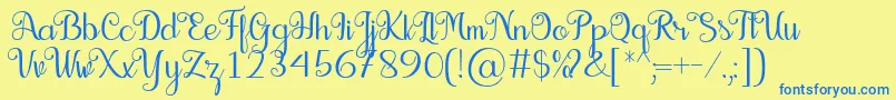 fuente Seelyn Font – Fuentes Azules Sobre Fondo Amarillo