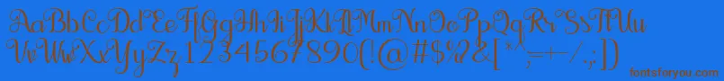 Seelyn Font-Schriftart – Braune Schriften auf blauem Hintergrund