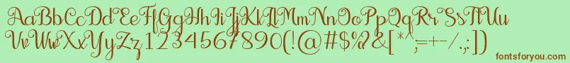 fuente Seelyn Font – Fuentes Marrones Sobre Fondo Verde