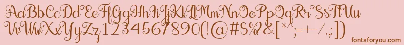 Fonte Seelyn Font – fontes marrons em um fundo rosa