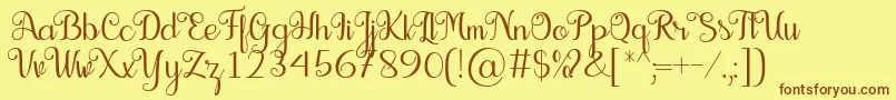 Seelyn Font Font – Brown Fonts on Yellow Background